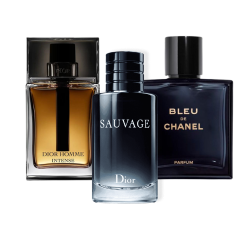 COMBINAISON DE 3 PARFUMS: SAUVAGE DIOR, BLEU DE CHANEL, DIOR HOMME INTENSE 100ML