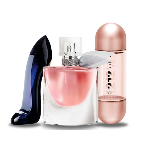 COMBINAISON DE 3 PARFUMS: GOOD GIRL, LANCÔME , 212 VIP ROSÉ 100ML