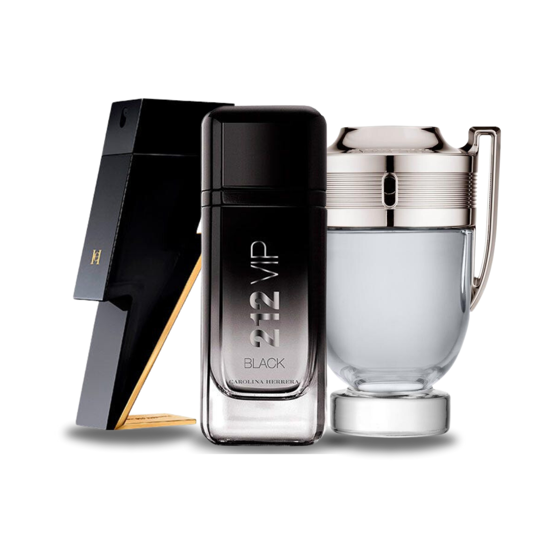 COMBINAISON DE 3 PARFUMS: BAD BOY, 212 VIP BLACK, INVICTUS 100ML