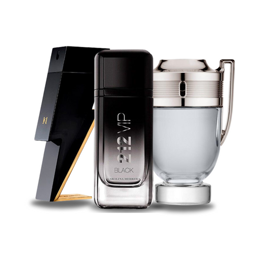 COMBINAISON DE 3 PARFUMS: BAD BOY, 212 VIP BLACK, INVICTUS 100ML