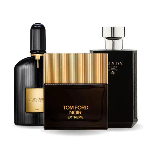 COMBINAISON DE 3 PARFUMS: BLACK ORCHID, NOIR EXTREME, PRADA INTENSE 100ML