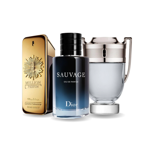 COMBINAISON DE 3 PARFUMS: ONE MILLION, DIOR SAUVAGE, INVICTUS 100ML