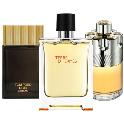 COMBINAISON DE 3 PARFUMS: TERRE D’HERMÈS, AZZARO WANTED, TOM FORD NOIR EXTREME 100ML