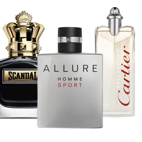 COMBINAISON DE 3 PARFUMS: ALLURE  SPORT,  SCANDAL, DECLARATION 100ML