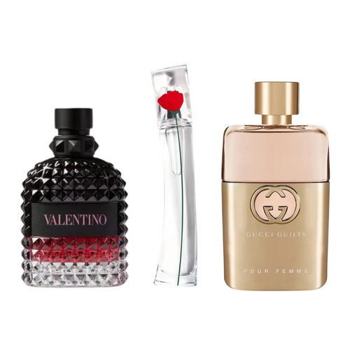 COMBINAISON DE 3 PARFUMS: GUCCI GUILTY, VALENTINO INTENSE, FLOWER BY KENZO 100ML