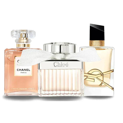 COMBINAISON DE 3 PARFUMS:  COCO MADEMOISELLE, YSL LIBRE, CHLOÉ 100ML